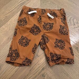 Brown burnt orange Clemson LSU Shorts with Tiger Print